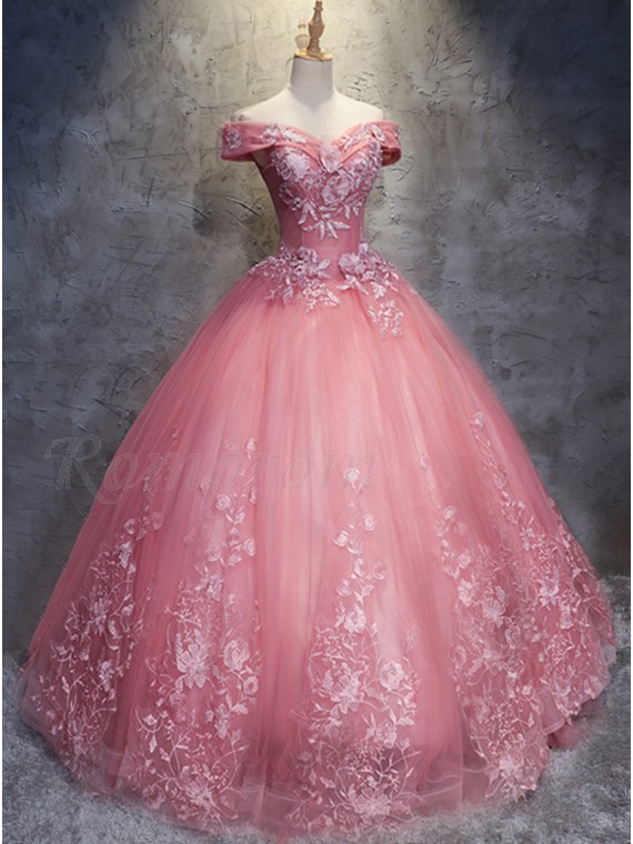 pink wedding ball gown
