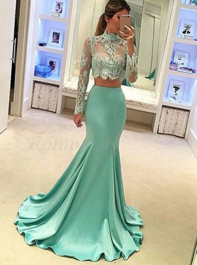 high neck mermaid gown