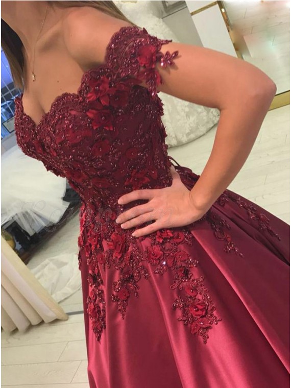 burgundy ball dress