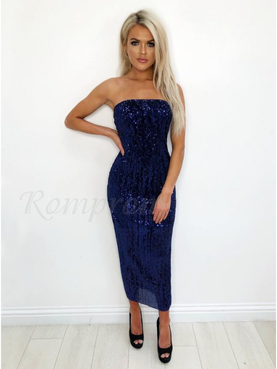 navy blue sequin cocktail dress