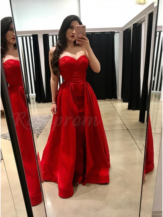 Red Prom Dress Sweetheart a Line