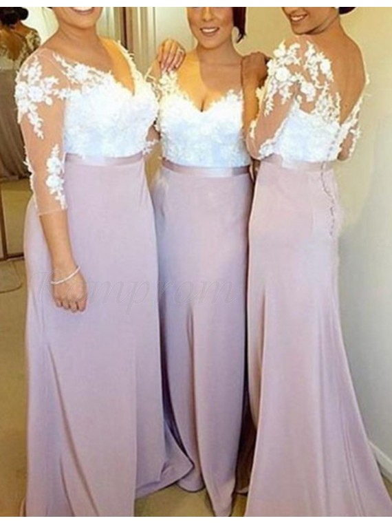 lavender bridesmaid dresses with sleeves