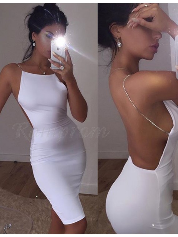 White Backless Cocktail Dress Sale, 51 ...
