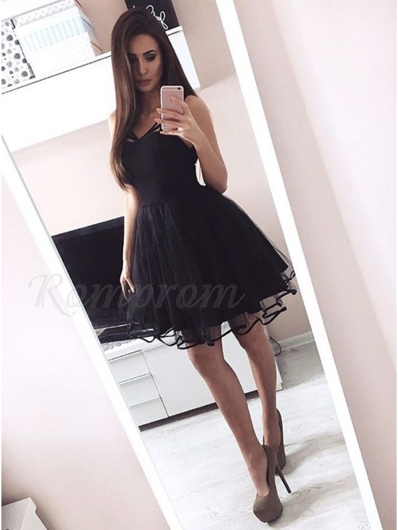 short black tulle dress