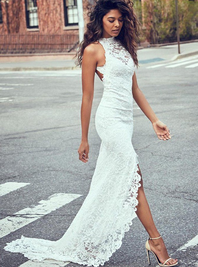 BIG ONESHOULDER BOW OPEN LEG GOWN  Dave  Johnny