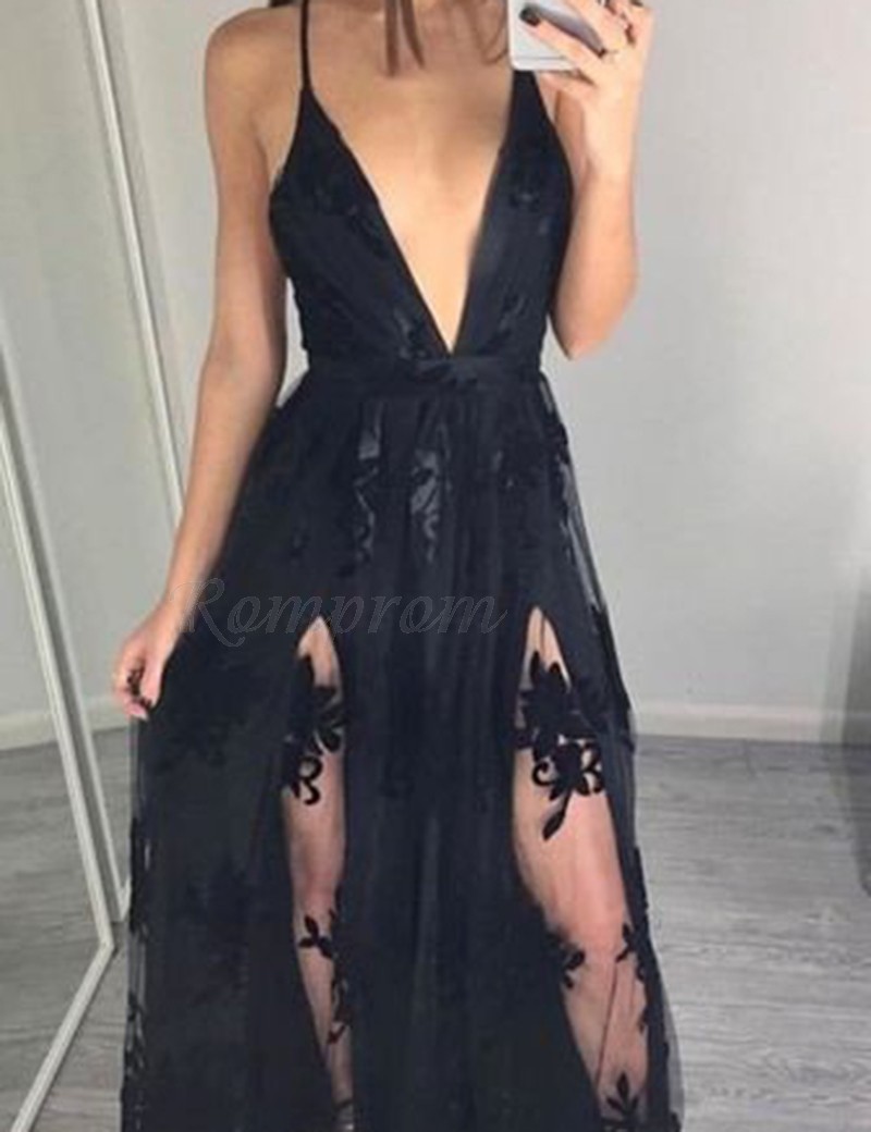 lace slit dress