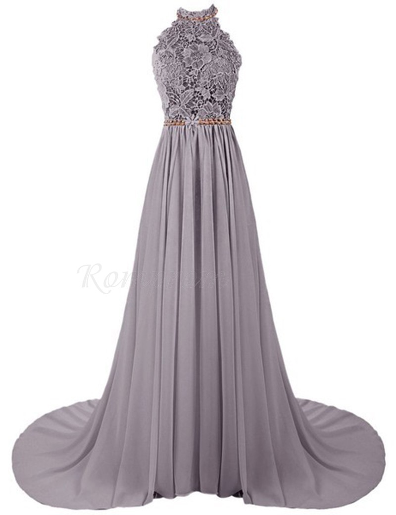 grey chiffon dress