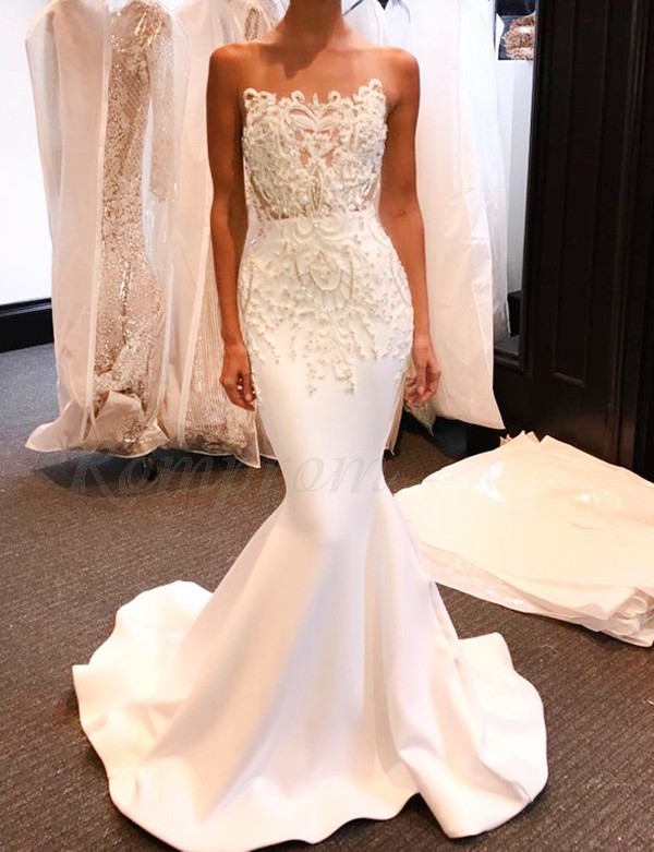 white gown with train