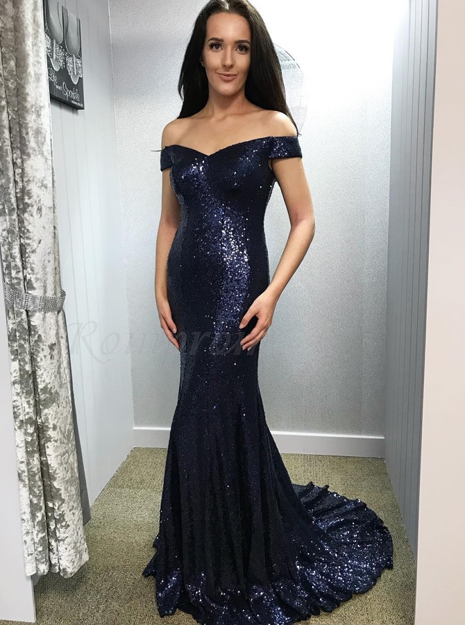 navy blue sparkly long dress