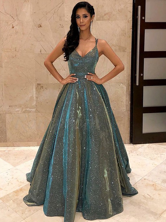 shiny long dress