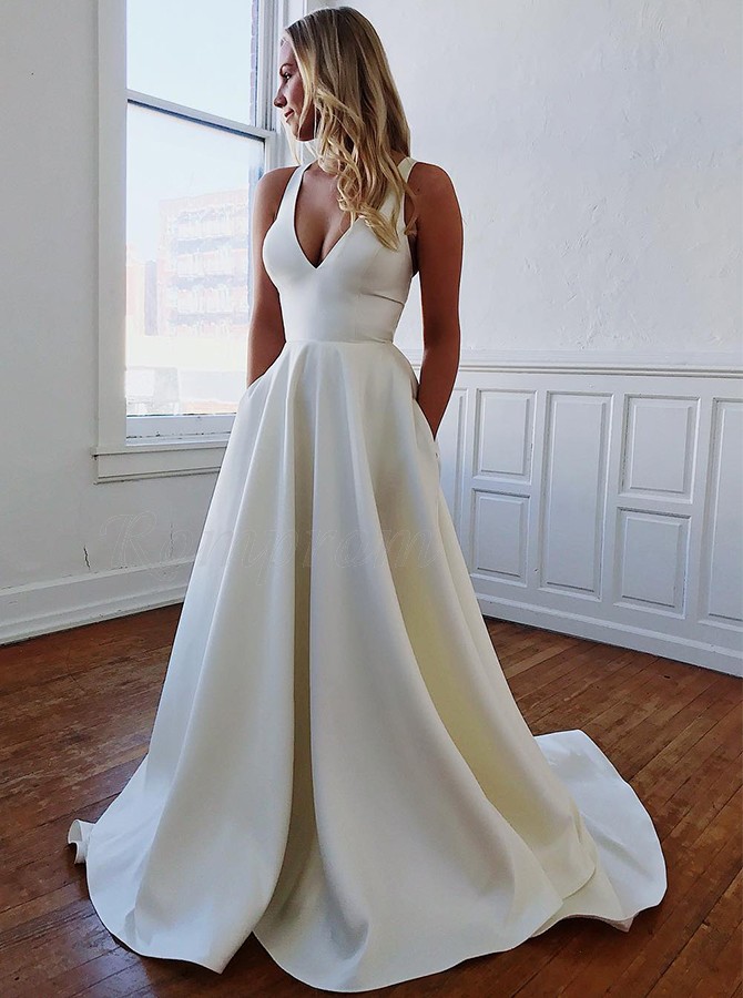 basic white wedding dress