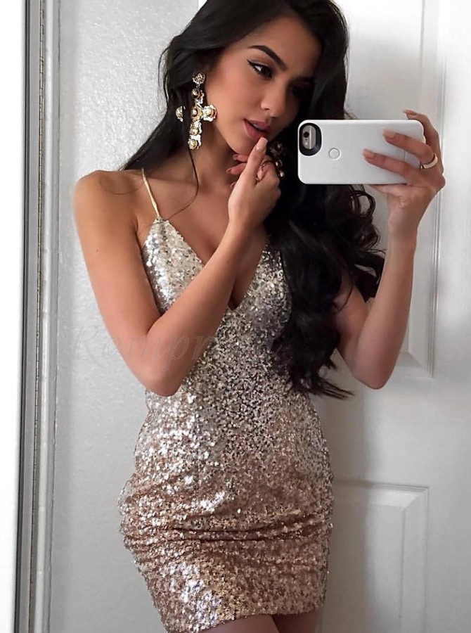 short sparkly silver dress