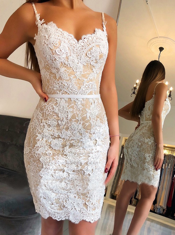 sheath dress with spaghetti straps