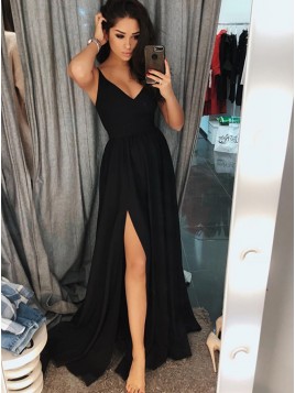 black skin tight prom dress