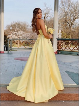baby yellow prom dresses