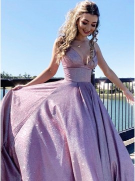 Lilac Sequins Long Prom Dress